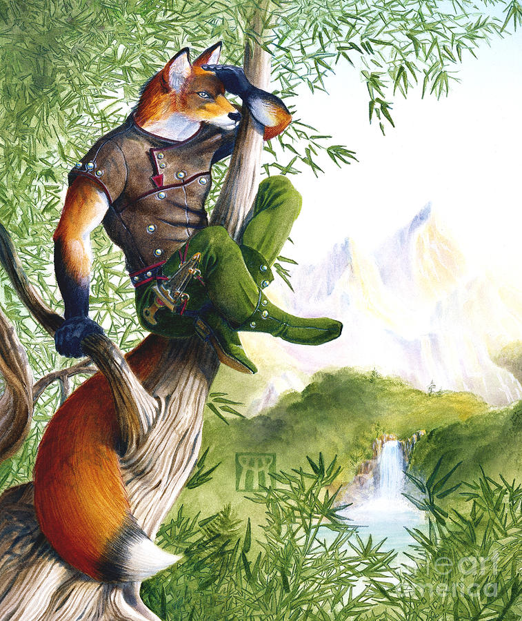 Trail Blazing Fox Painting by Melissa A Benson