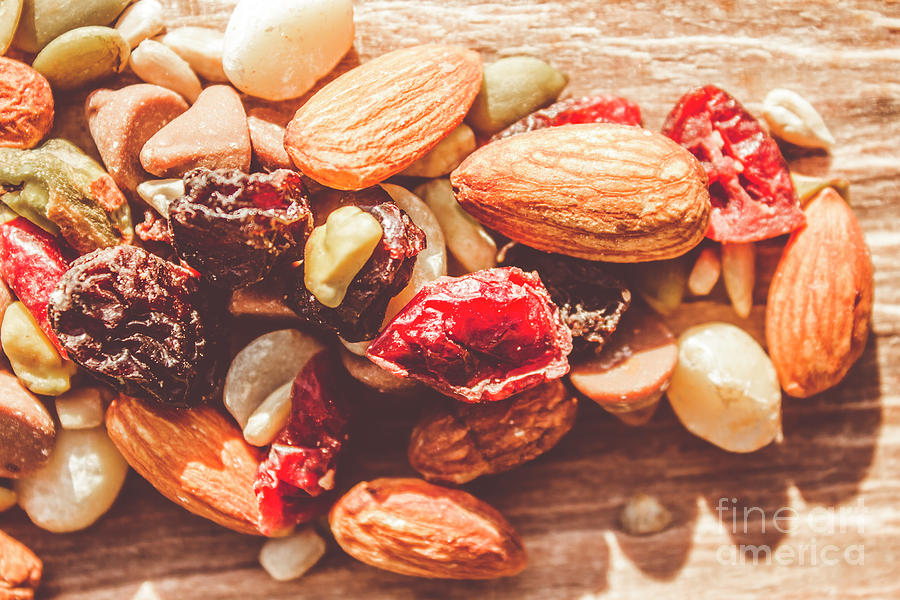 Trail mix high-energy snack food background Photograph by Jorgo Photography
