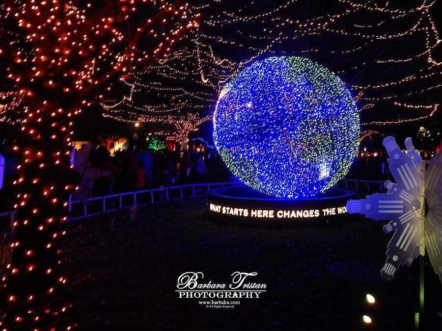 Trail of Lights World #7359 Photograph by Barbara Tristan