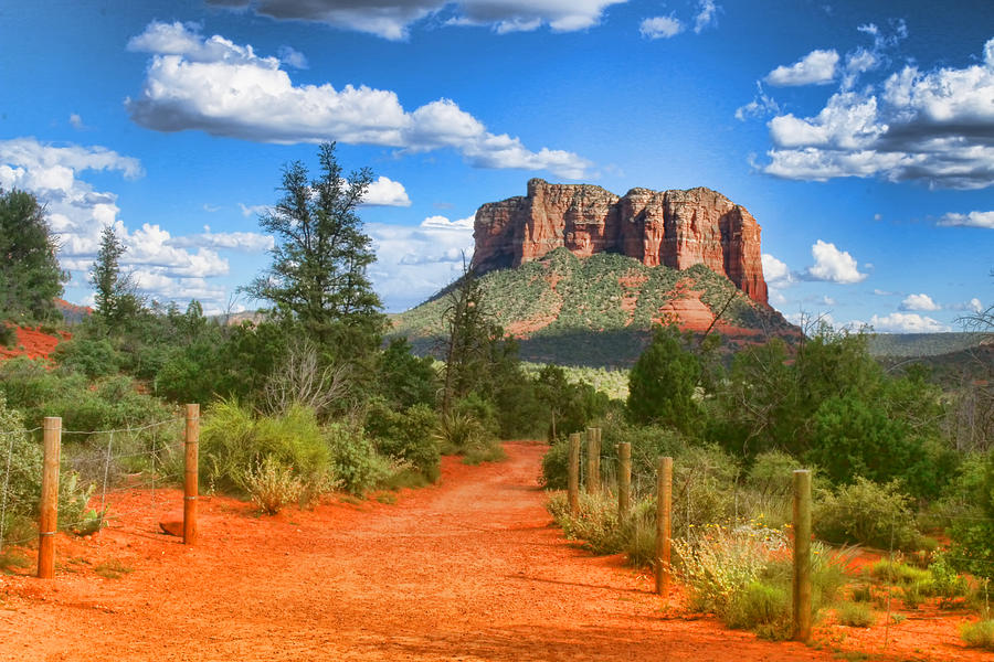 Trail to Courthouse Butte Photograph by Ola Allen
