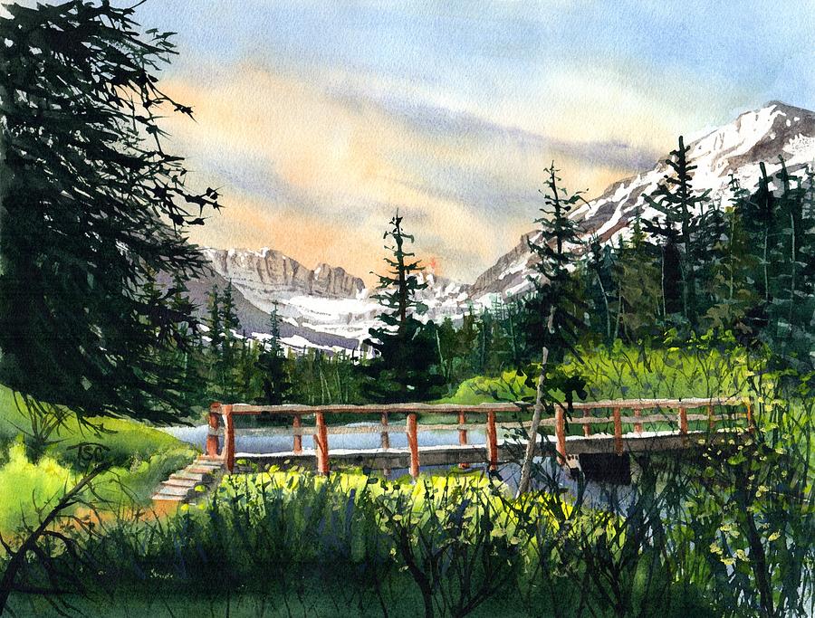 Trail to Grinnell Glacier Painting by Tammy Crawford