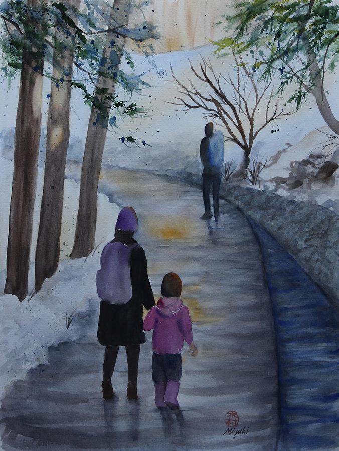 Trail to Jigokudani Painting by Kelly Miyuki Kimura