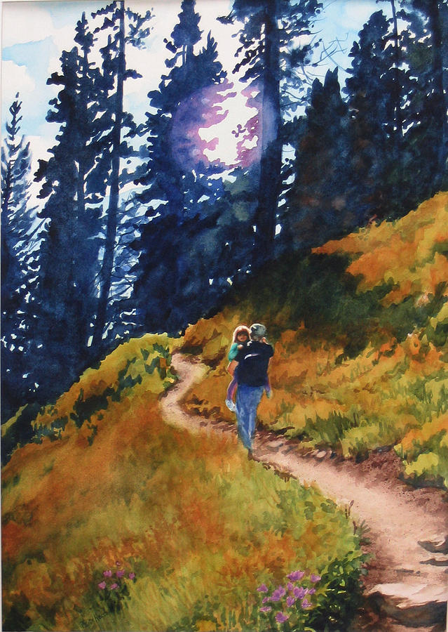 Trail to Lupine Valley Painting by Heidi E Nelson