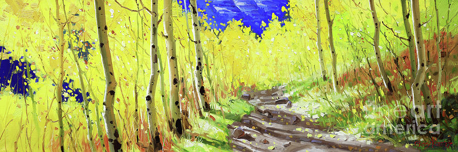 Trail to Maroon Bells Painting by Gary Kim