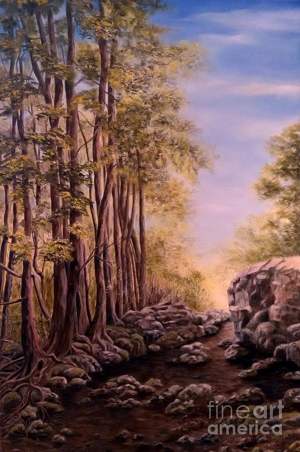 Trail to the Falls Painting by AMD Dickinson