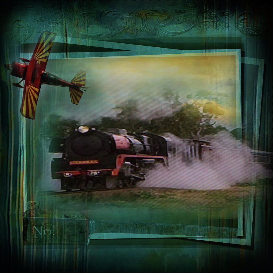 Train and Plane Digital Art by Sue Masterson