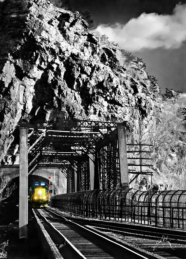 Train at Harpers Ferry Photograph by T Cairns