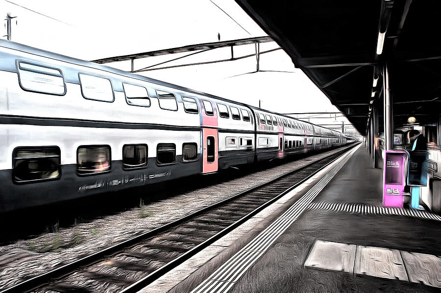 Train at station in Switzerland Photograph by Ashish Agarwal