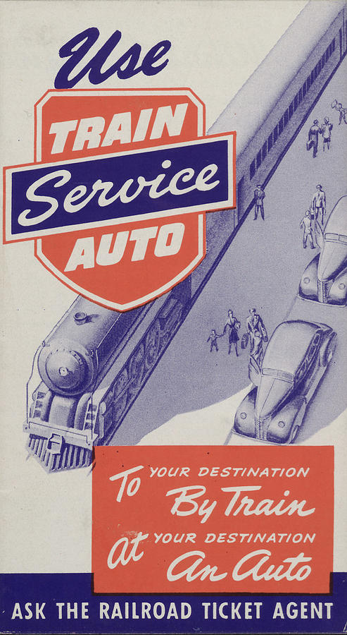 Train -  Auto Service Advertisement Photograph by Chicago and North Western Historical Society