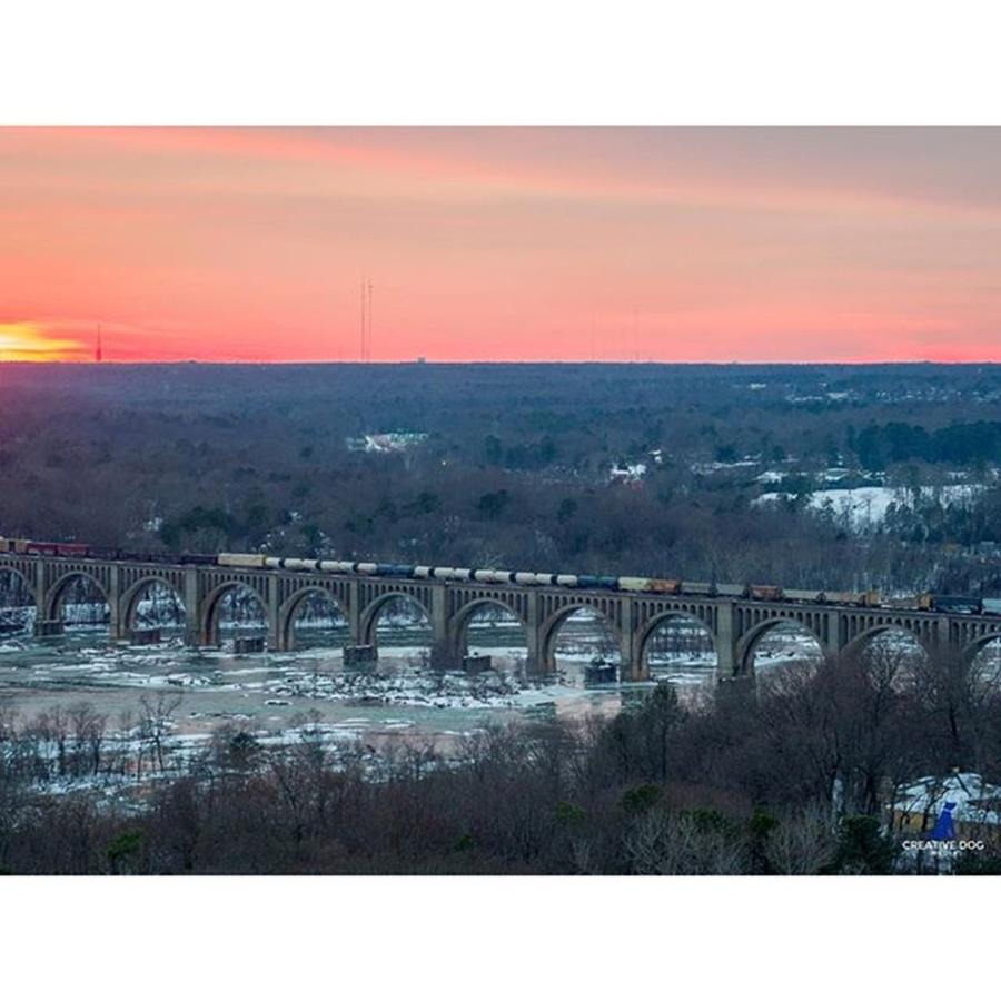 Rva Photograph - Train Bridge At Sunset - #rva by Creative Dog Media 