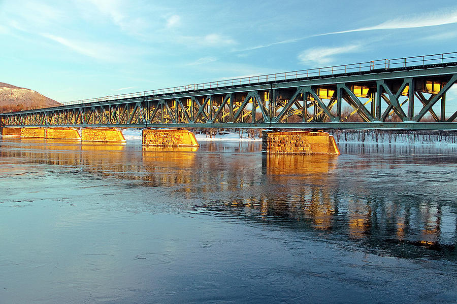 Train Bridge, Richelieu River Photograph by Rick Shea