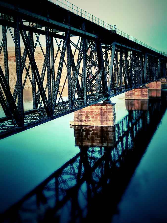 Train Bridge Digital Art by Susan Kinney