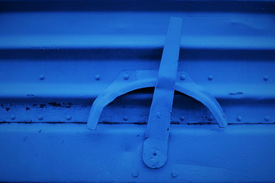 Blue boxcar bracket  Photograph by Cheryl Hoyle