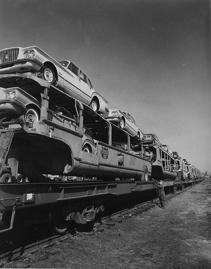 Train Carrying Automobile Freight - 1960 Photograph by Chicago and North Western Historical Society