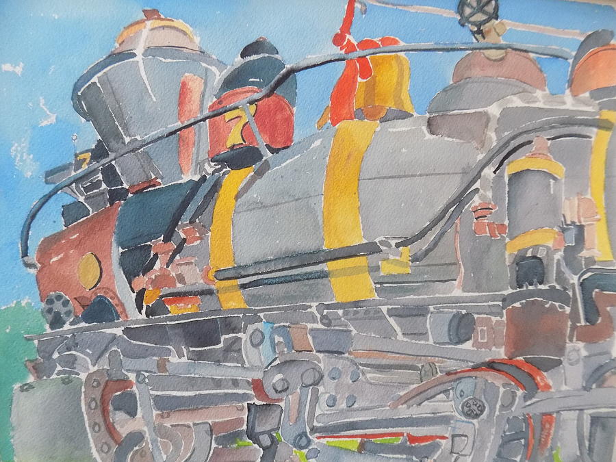 Train Engine Painting by Rodger Ellingson