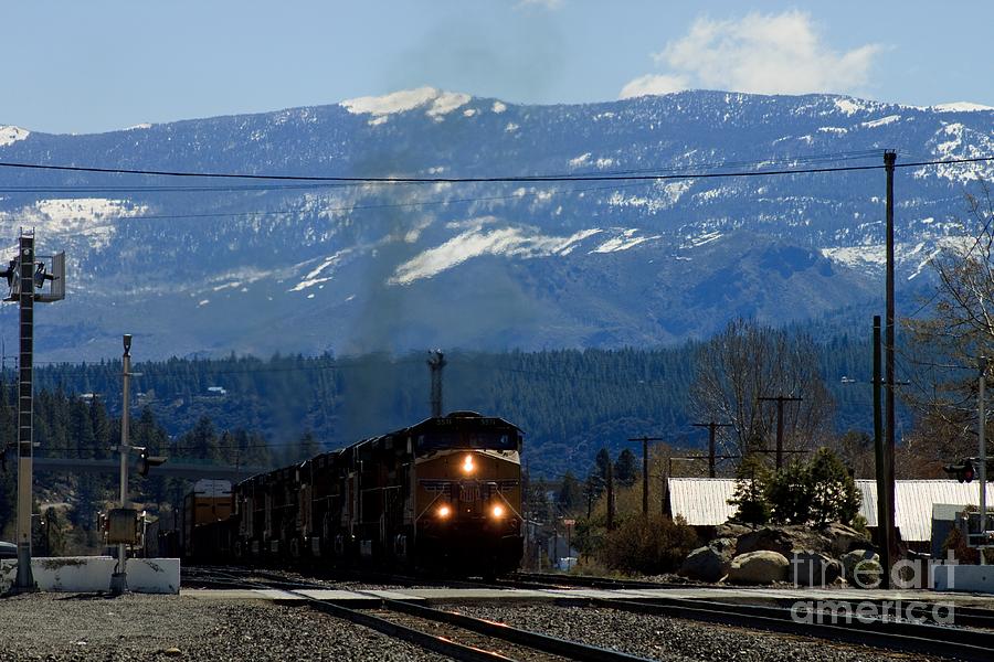 Train Entering Truckee California Photograph by Thomas Marchessault