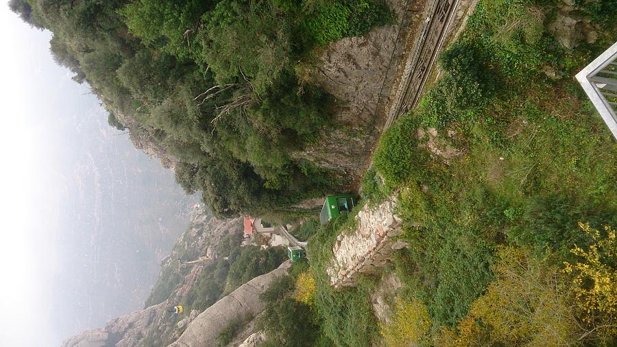 Train Going Up To Montserrat In Spain  Photograph by Moshe Harboun