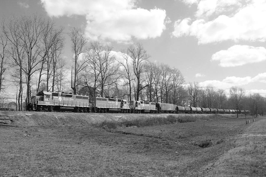 Train in Black and White 20 Photograph by Joseph C Hinson