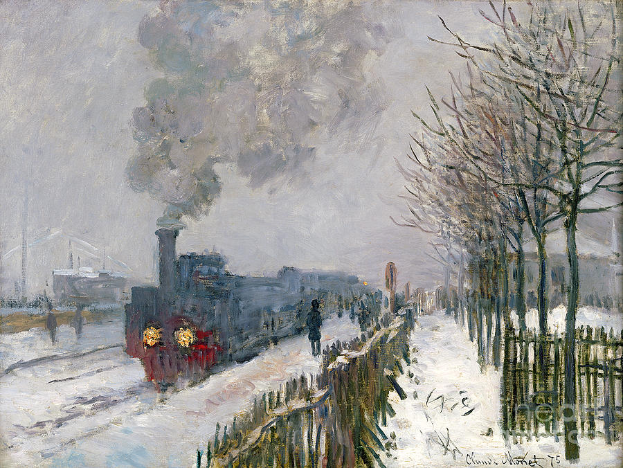 Claude Monet Painting - Train in the Snow or The Locomotive by Claude Monet