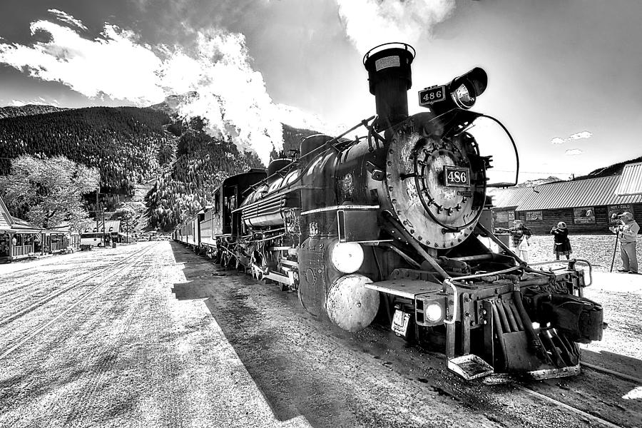 Train in Silverton Colorado Pyrography by James Steele