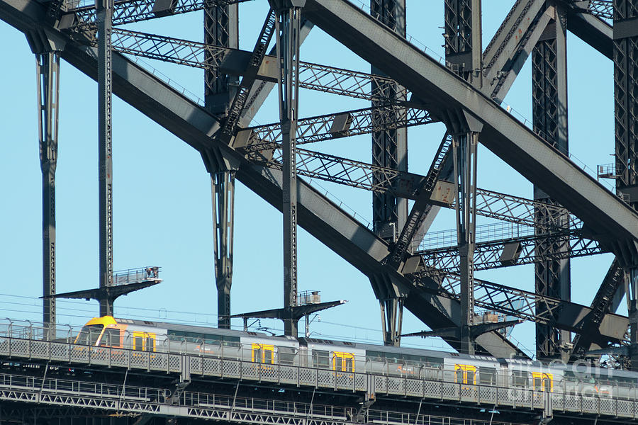 Train on Sydney Harbour bridge Photograph by Andrew Michael