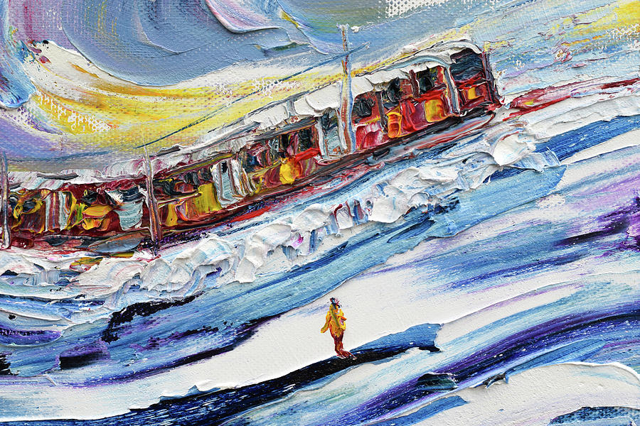 Train on the Piste Painting by Pete Caswell
