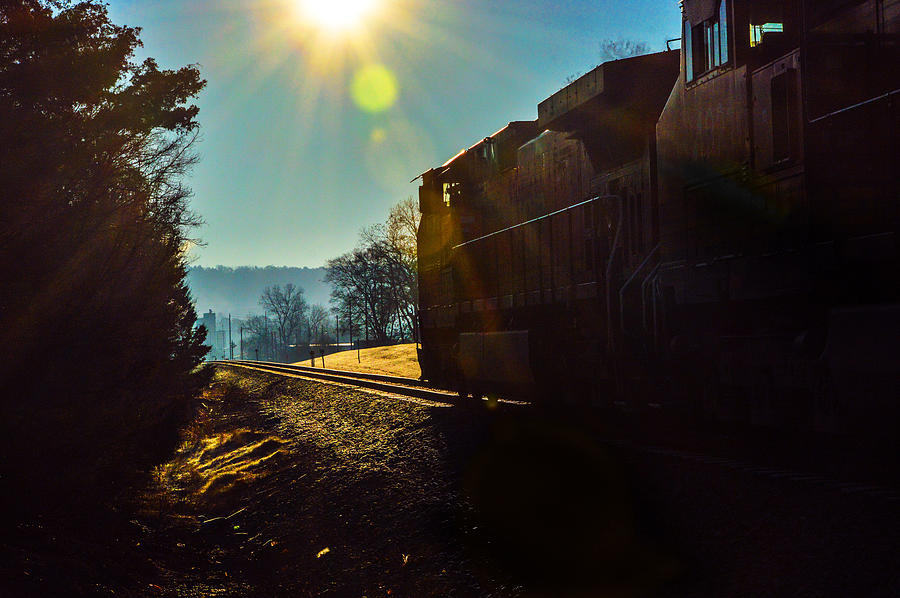 Train On Track in Birmingham Alabama Photograph by Michael Thomas