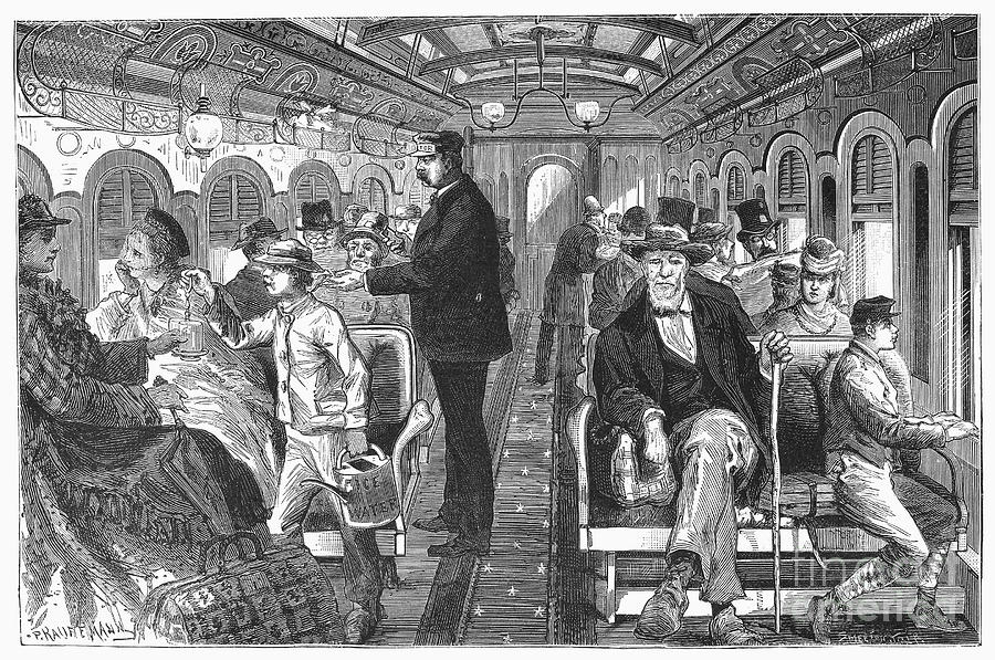 Train: Passenger Car, 1876 Photograph by Granger