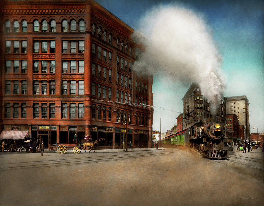 Syracuse Photograph - Train - Respect the train 1905 by Mike Savad
