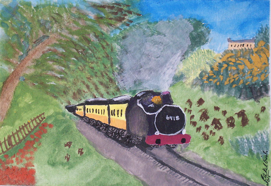 Nature Painting - Train Ride through the Country by Elizabeth Kilbride