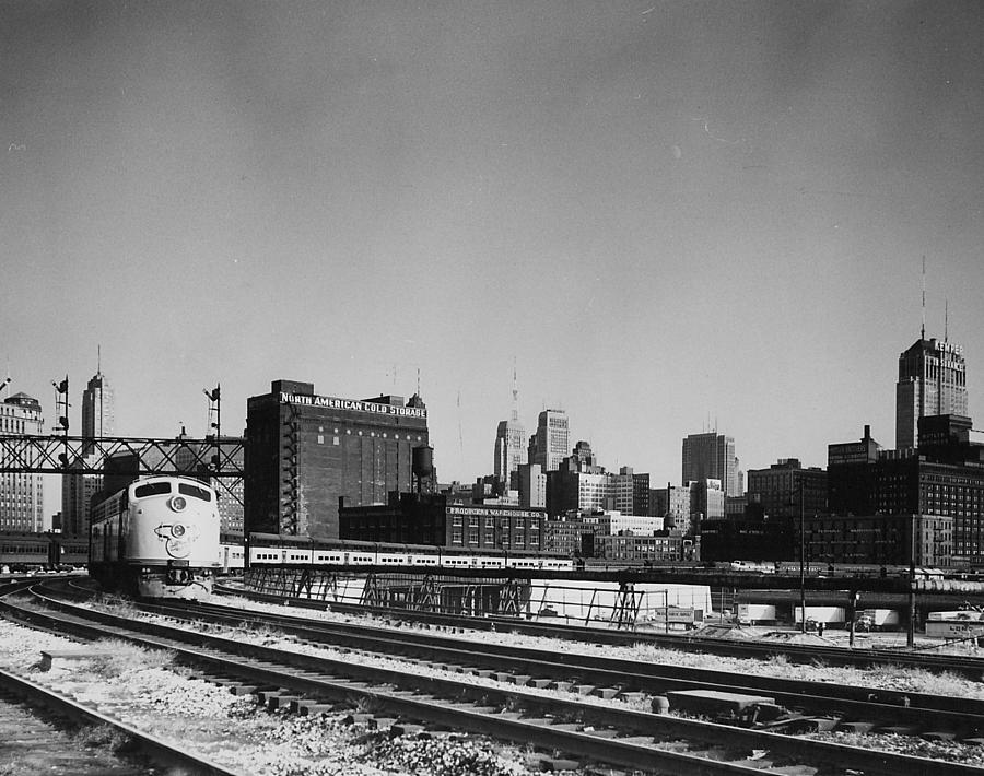 Chicago Photograph - Train Rolling in Chicago - 1960 by Chicago and North Western Historical Society