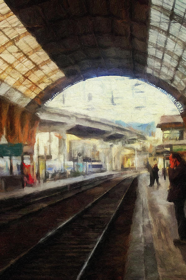 train station at Nice Digital Art by Yury Malkov