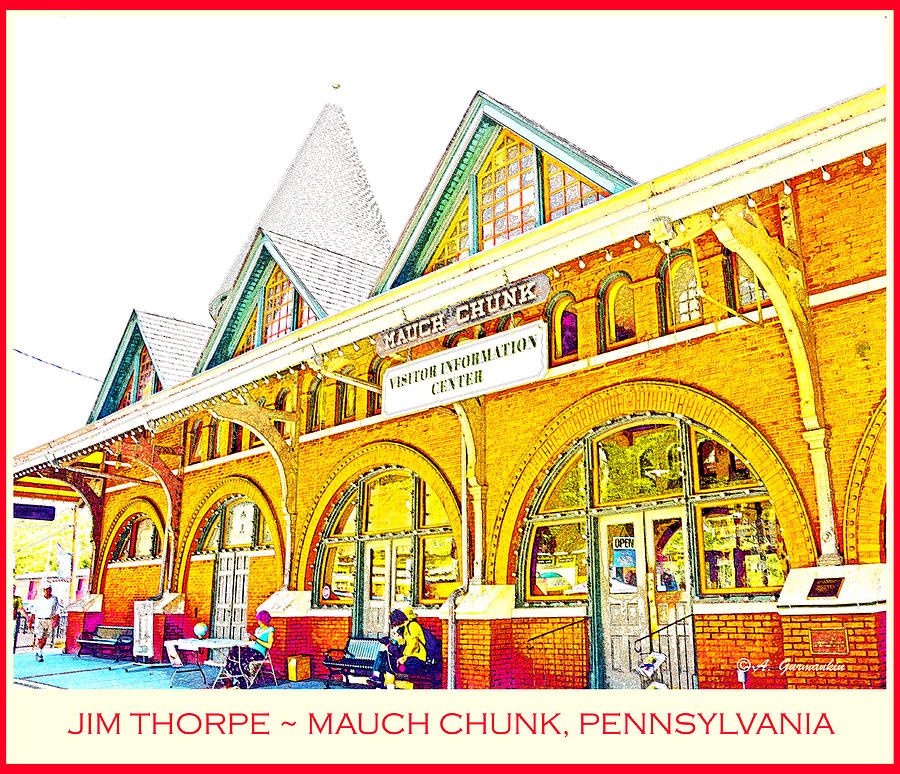 Train Station Jim Thorpe Pennsylvania Digital Art by A Macarthur Gurmankin