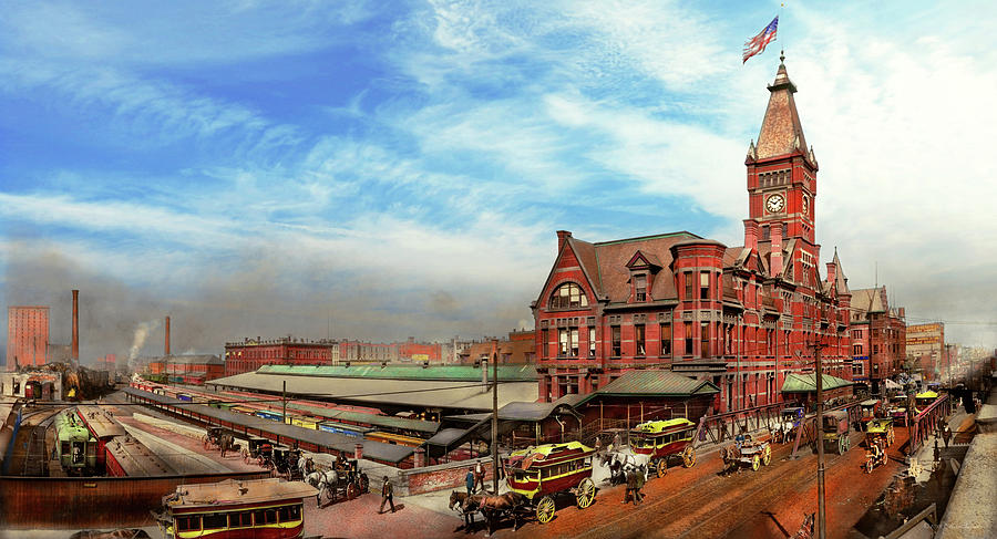 Train Station - The Wells Street Station 1889 Photograph by Mike Savad