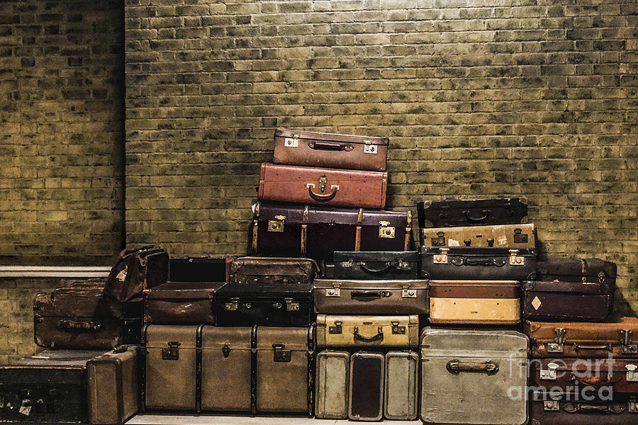 Train Station Vintage Luggage Photograph by Gary Keesler