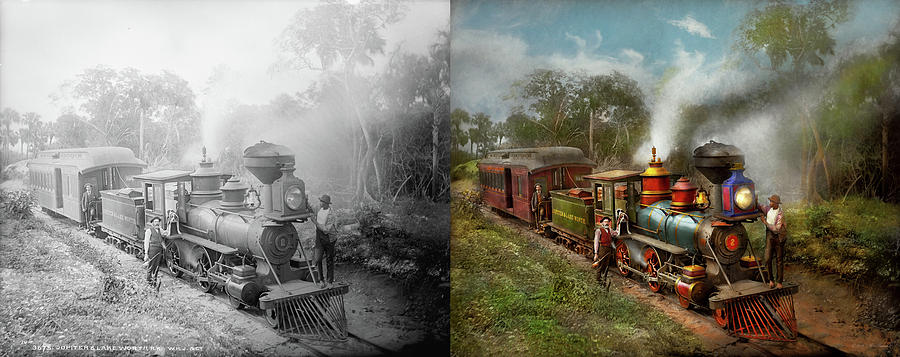 Train - The Celestial Railroad 1896 - Side by Side Photograph by Mike Savad