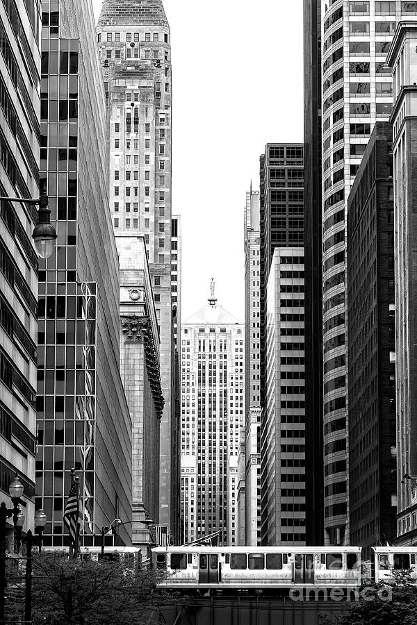 Train through Chicago Photograph by John Rizzuto