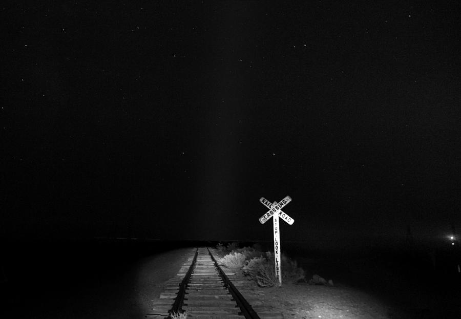 Black And White Photograph - Train to Nowhere by Cat Connor
