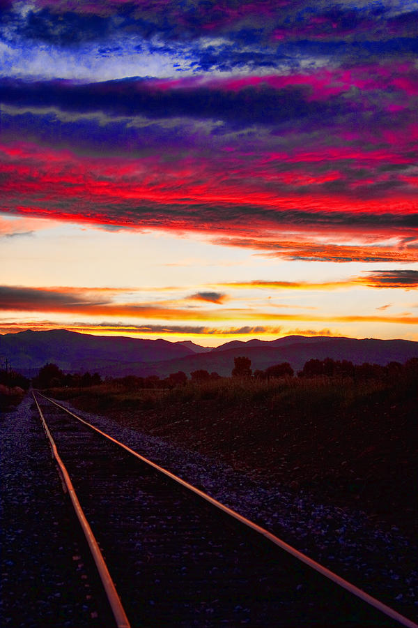 Train Track Sunset Photograph