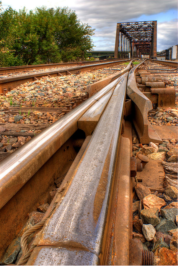 Train Tracks and Bridge Photograph by Don Wolf