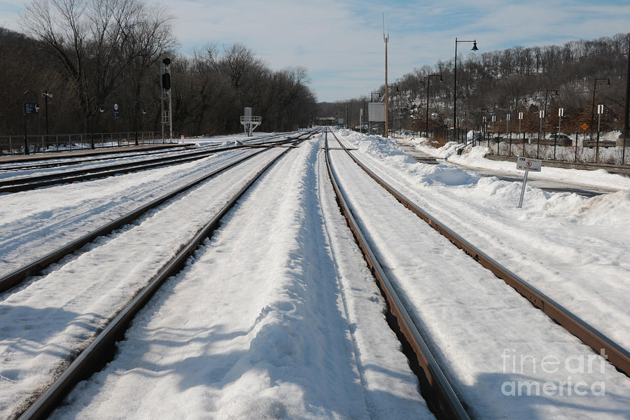 Train Tracks and Snow Photograph by Thomas Marchessault