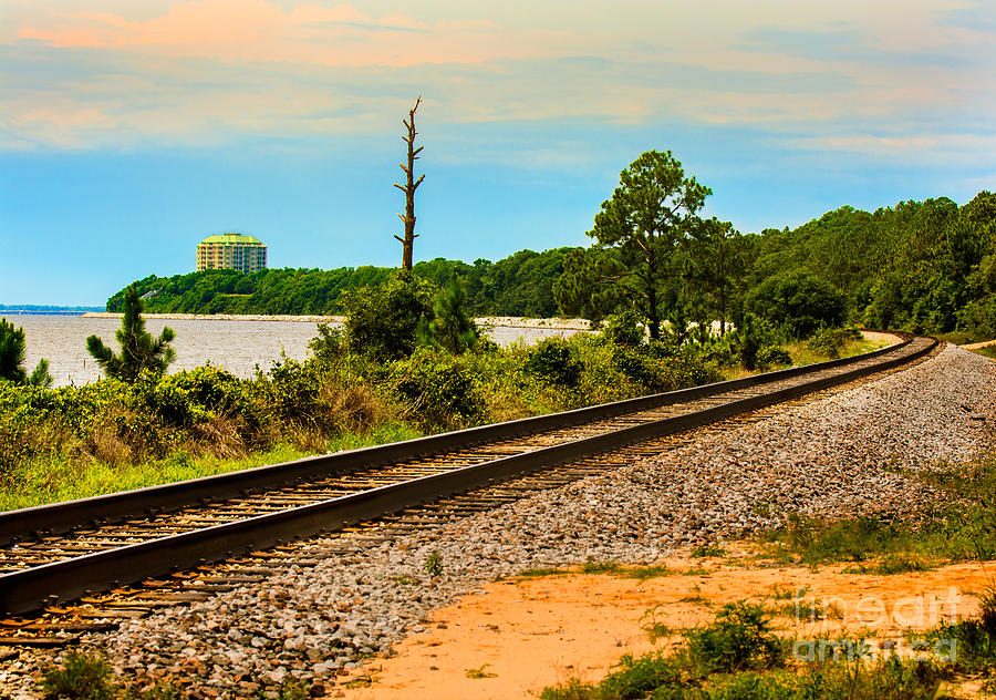 Train tracks and water Photograph by Metaphor Photo