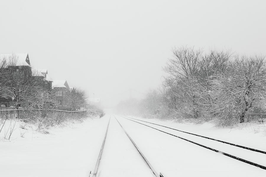 Train Tracks In Snow Photograph