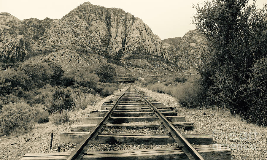 Train Tracks to the Mountain - Nevada Photograph by Jason Freedman