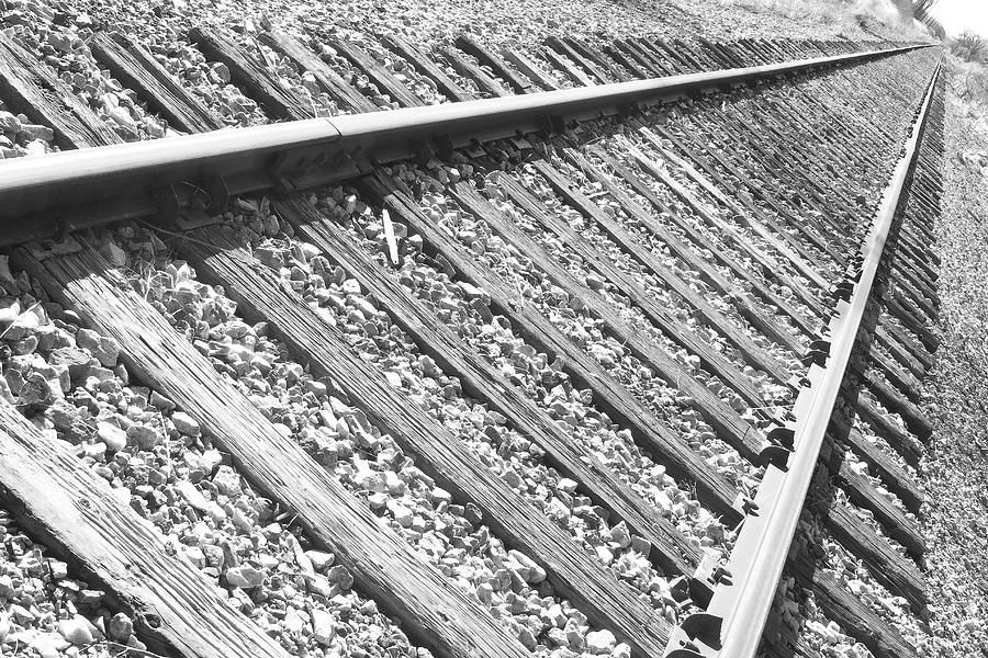 Train Tracks Triangular in Black and White Photograph by James BO Insogna