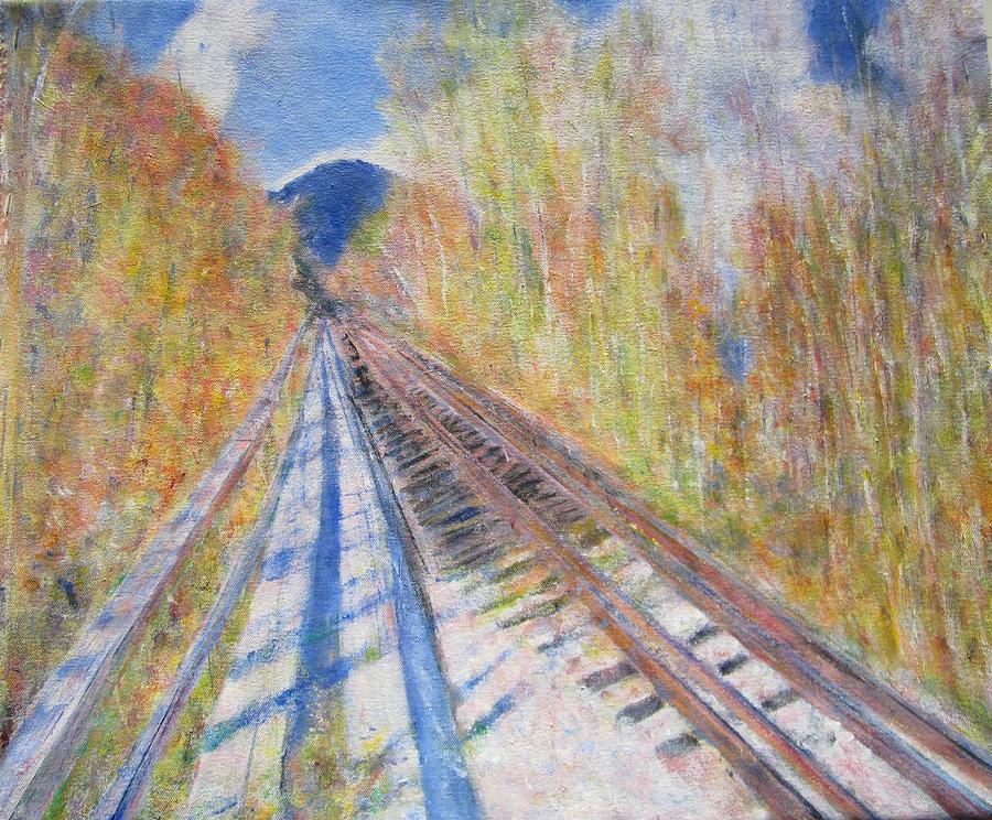Train Tracks Up North Painting by Glenda Crigger