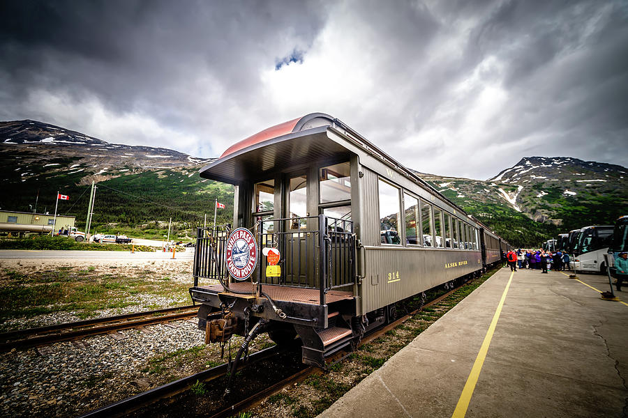 Train Wating For Passengers At Fraser British Columbia Train Sta Photograph by Alex Grichenko