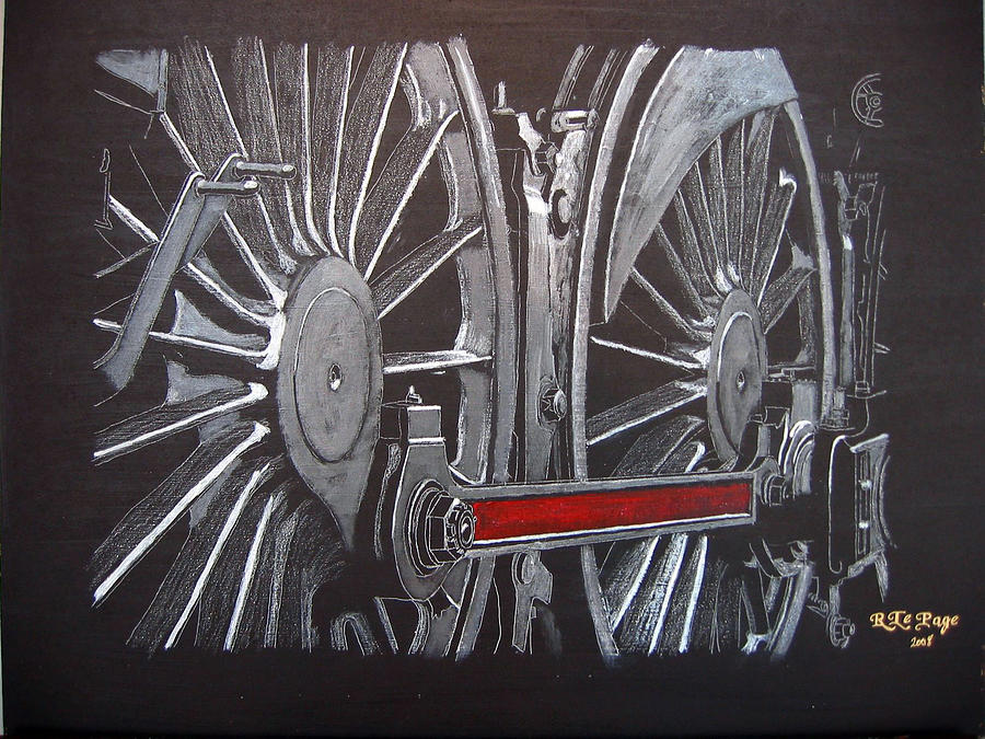 Train Wheels 1 Painting by Richard Le Page