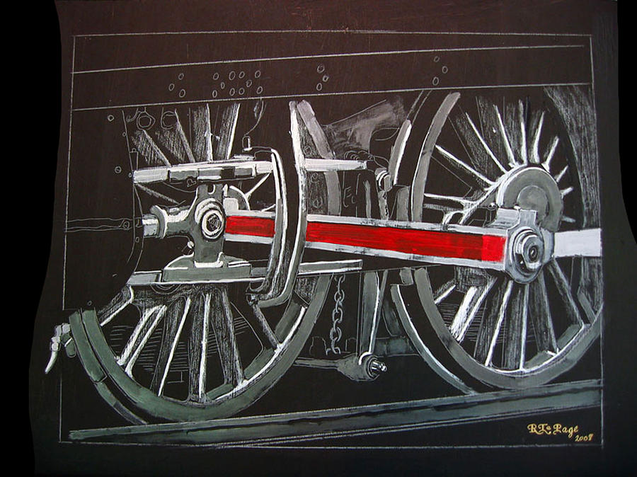 Train Wheels 4 Painting by Richard Le Page