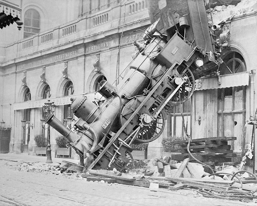 Train Wreck At Montparnasse Station Photograph by War Is Hell Store